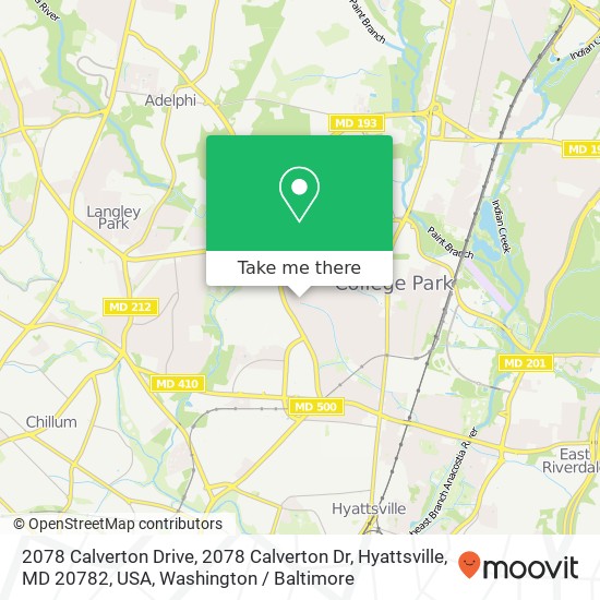 2078 Calverton Drive, 2078 Calverton Dr, Hyattsville, MD 20782, USA map
