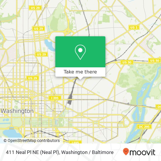411 Neal Pl NE (Neal Pl), Washington, DC 20002 map