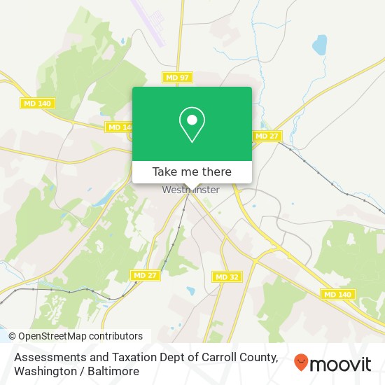 Mapa de Assessments and Taxation Dept of Carroll County