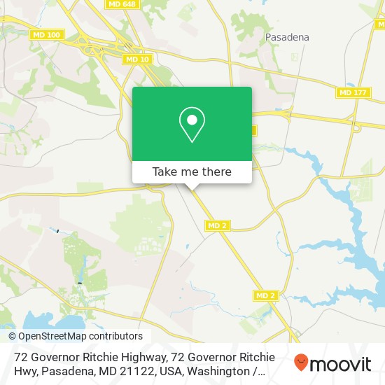 72 Governor Ritchie Highway, 72 Governor Ritchie Hwy, Pasadena, MD 21122, USA map