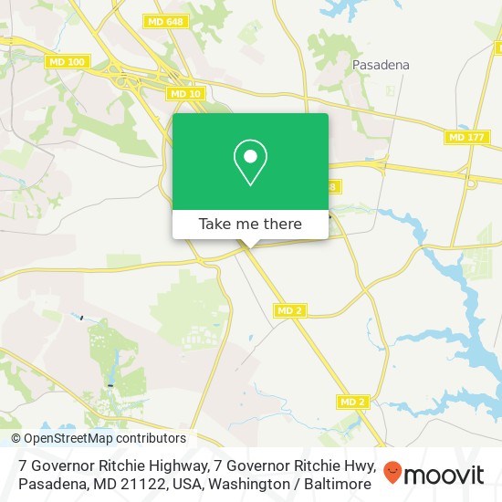 Mapa de 7 Governor Ritchie Highway, 7 Governor Ritchie Hwy, Pasadena, MD 21122, USA