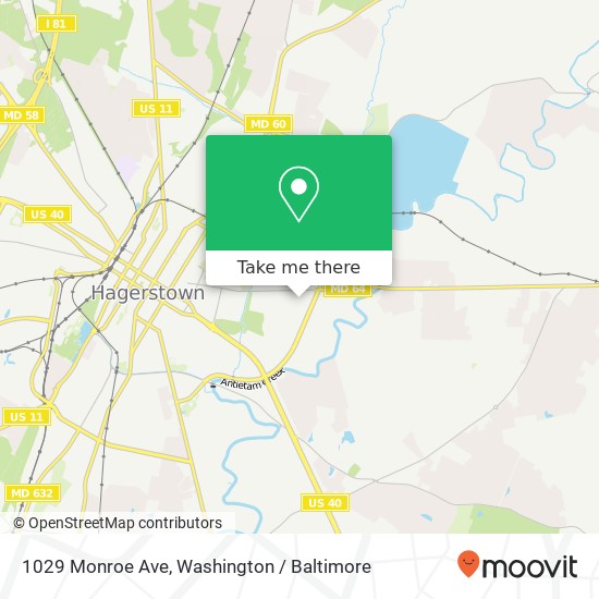 Mapa de 1029 Monroe Ave, Hagerstown, MD 21740