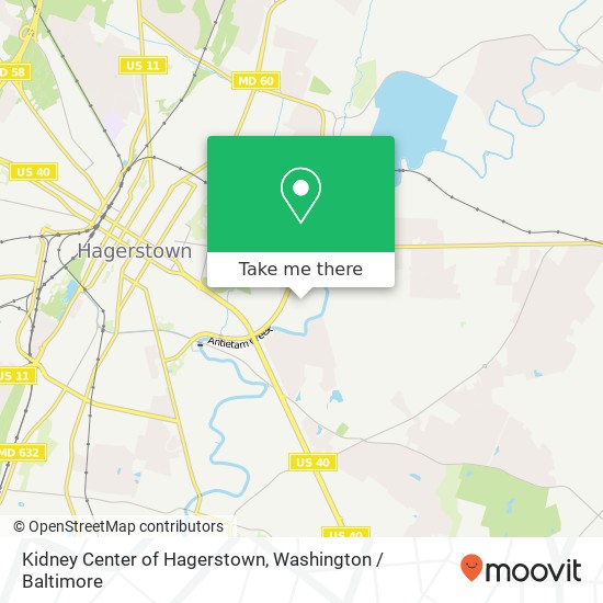 Kidney Center of Hagerstown, 1136 Opal Ct map
