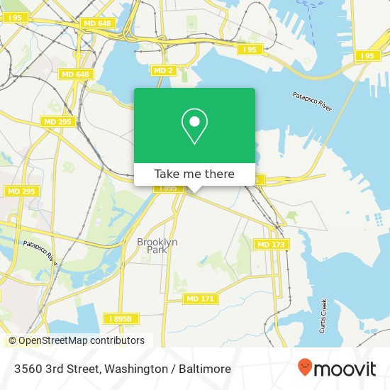 Mapa de 3560 3rd Street, 3560 3rd St, Baltimore, MD 21225, USA