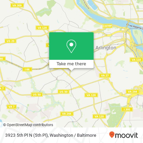 Mapa de 3923 5th Pl N (5th Pl), Arlington, VA 22203