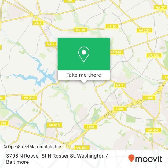 Mapa de 3708,N Rosser St N Rosser St, Alexandria, VA 22311
