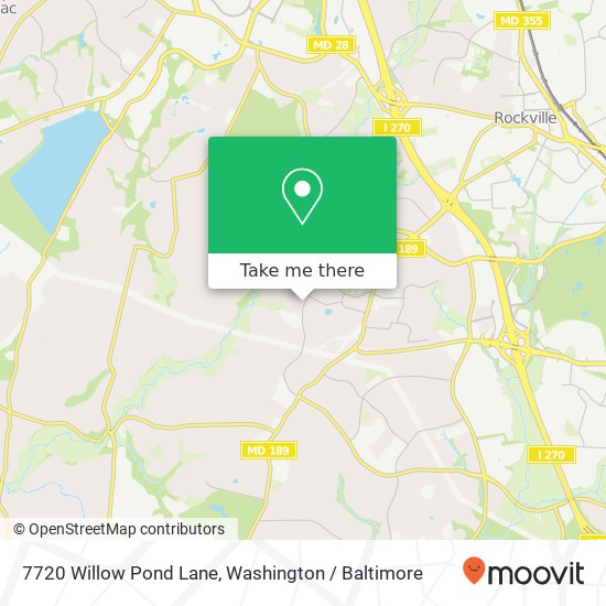 7720 Willow Pond Lane, 7720 Willow Pond Ln, Potomac, MD 20854, USA map