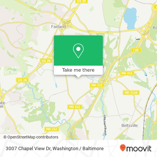 Mapa de 3007 Chapel View Dr, Beltsville, MD 20705