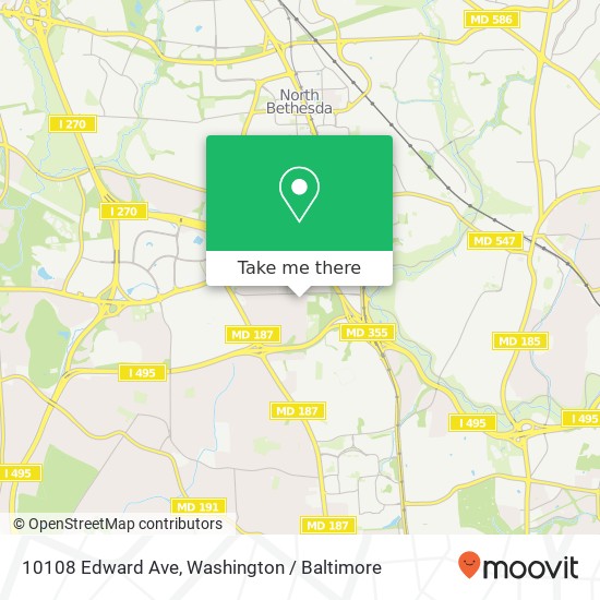 Mapa de 10108 Edward Ave, Bethesda, MD 20814