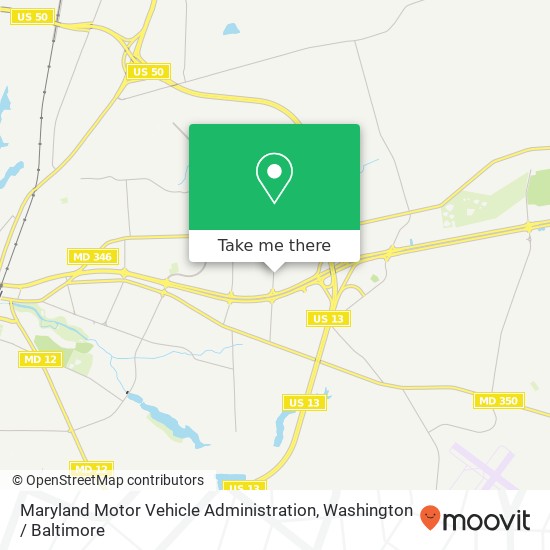 Maryland Motor Vehicle Administration map