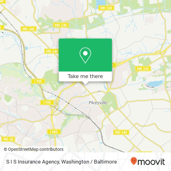 Mapa de S I S Insurance Agency, 1707 Reisterstown Rd