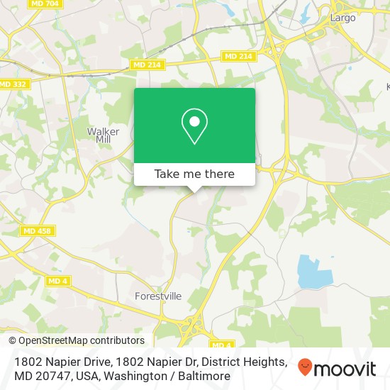 1802 Napier Drive, 1802 Napier Dr, District Heights, MD 20747, USA map