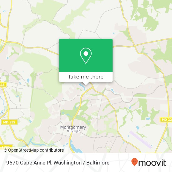 Mapa de 9570 Cape Anne Pl, Montgomery Village, MD 20886