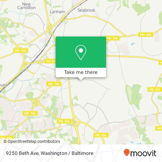 Mapa de 9250 Beth Ave, Glenarden, MD 20774