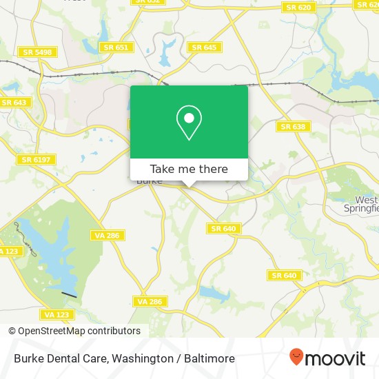 Mapa de Burke Dental Care, 9239 Old Keene Mill Rd