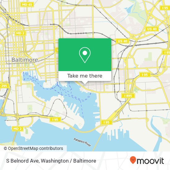 Mapa de S Belnord Ave, Baltimore, MD 21224