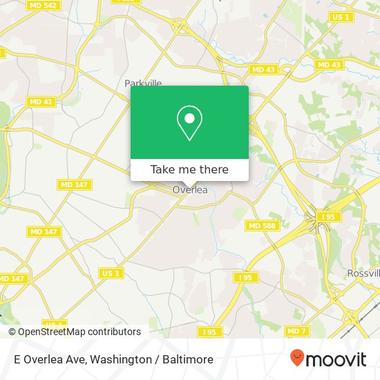 E Overlea Ave, Baltimore, MD 21206 map