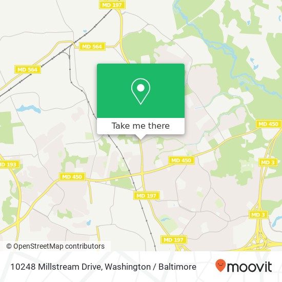 Mapa de 10248 Millstream Drive, 10248 Millstream Dr, Bowie, MD 20715, USA