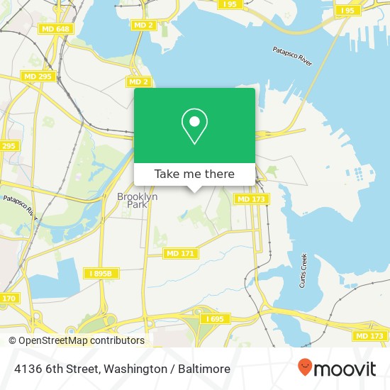 4136 6th Street, 4136 6th St, Baltimore, MD 21225, USA map