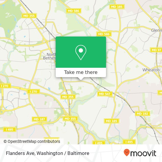 Mapa de Flanders Ave, Kensington, MD 20895