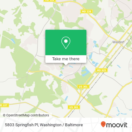 Mapa de 5803 Springfish Pl, Waldorf, MD 20603