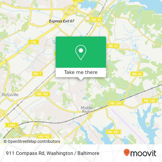 Mapa de 911 Compass Rd, Middle River, MD 21220