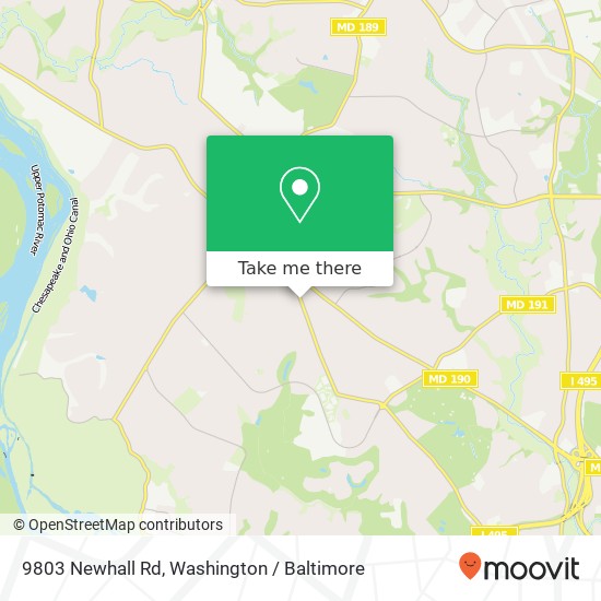 Mapa de 9803 Newhall Rd, Potomac, MD 20854