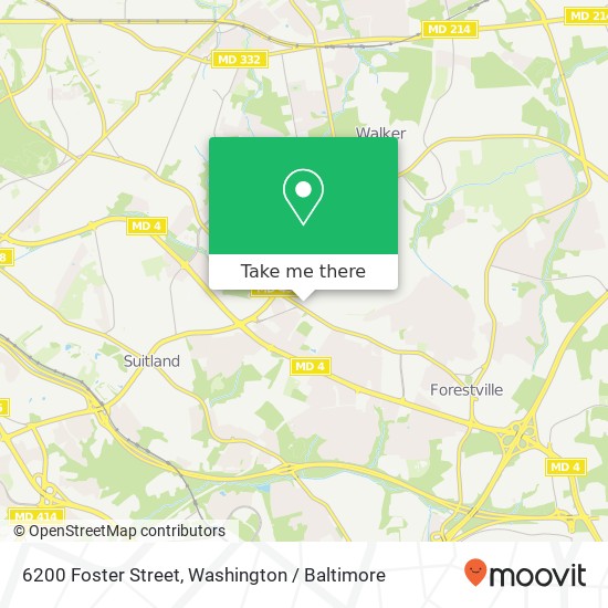 Mapa de 6200 Foster Street, 6200 Foster St, District Heights, MD 20747, USA