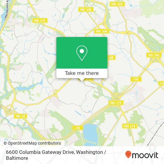 Mapa de 6600 Columbia Gateway Drive, 6600 Columbia Gateway Dr, Columbia, MD 21046, USA