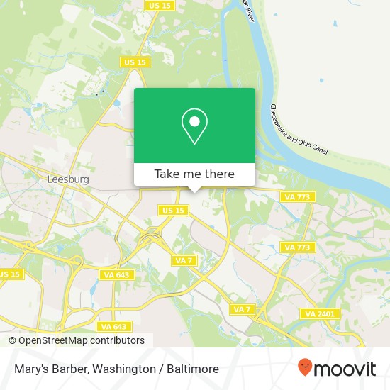 Mapa de Mary's Barber, Leesburg, VA 20176