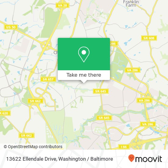 13622 Ellendale Drive, 13622 Ellendale Dr, Chantilly, VA 20151, USA map