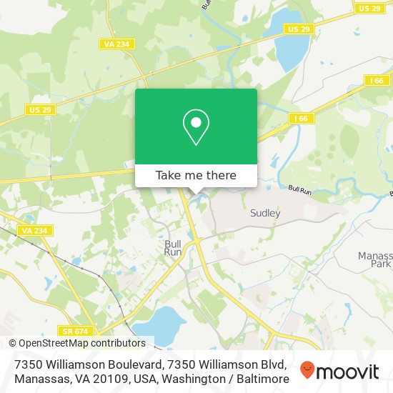 7350 Williamson Boulevard, 7350 Williamson Blvd, Manassas, VA 20109, USA map