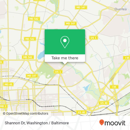Shannon Dr, Baltimore, MD 21206 map