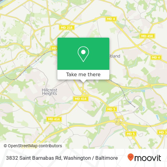 Mapa de 3832 Saint Barnabas Rd, Suitland, MD 20746