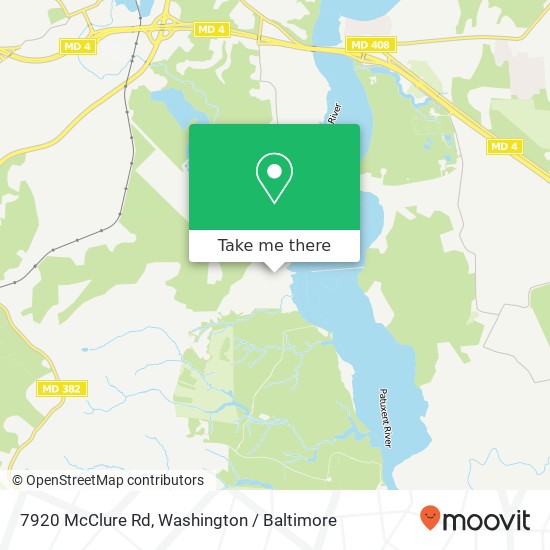 Mapa de 7920 McClure Rd, Upper Marlboro, MD 20772