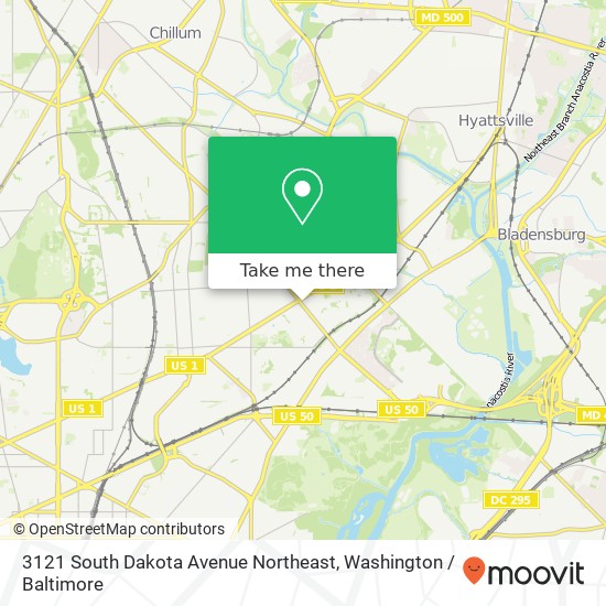 3121 South Dakota Avenue Northeast, 3121 South Dakota Ave NE, Washington, DC 20018, USA map