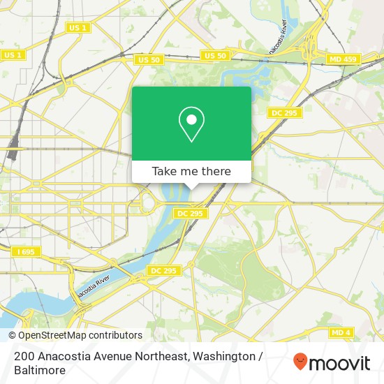 Mapa de 200 Anacostia Avenue Northeast, 200 Anacostia Ave NE, Washington, DC 20019, USA