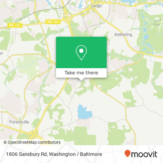 Mapa de 1806 Sansbury Rd, Upper Marlboro, MD 20774