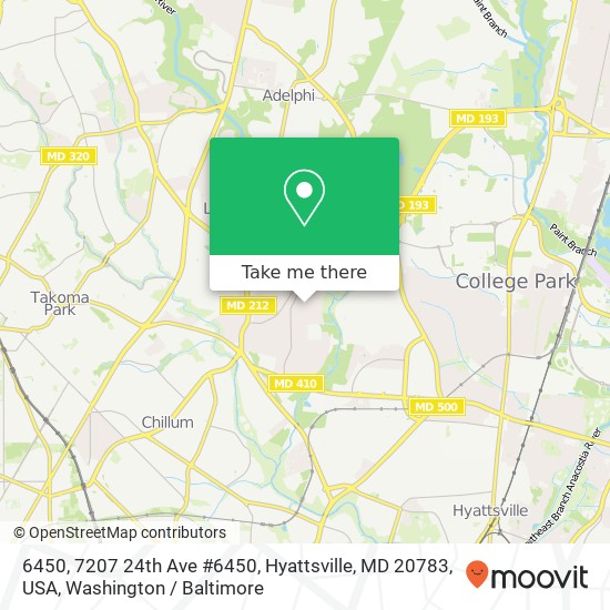 6450, 7207 24th Ave #6450, Hyattsville, MD 20783, USA map