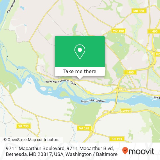 9711 Macarthur Boulevard, 9711 Macarthur Blvd, Bethesda, MD 20817, USA map