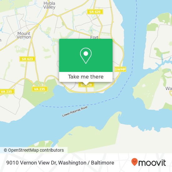 Mapa de 9010 Vernon View Dr, Alexandria, VA 22308