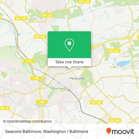 Mapa de Seasons Baltimore, 1630 Reisterstown Rd