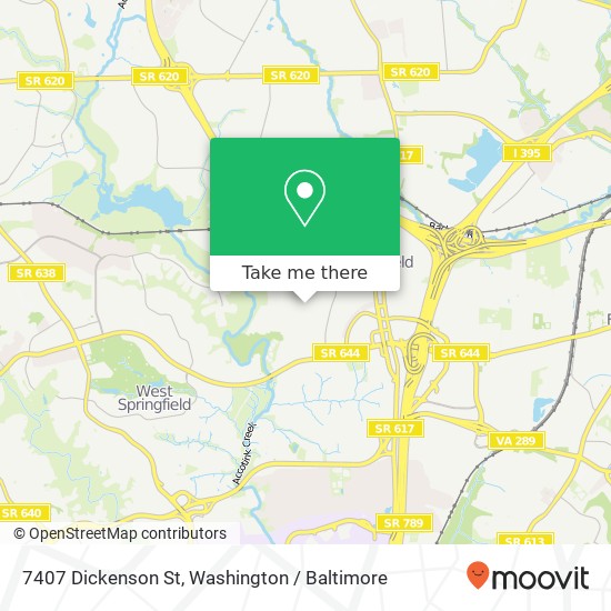 Mapa de 7407 Dickenson St, Springfield, VA 22150