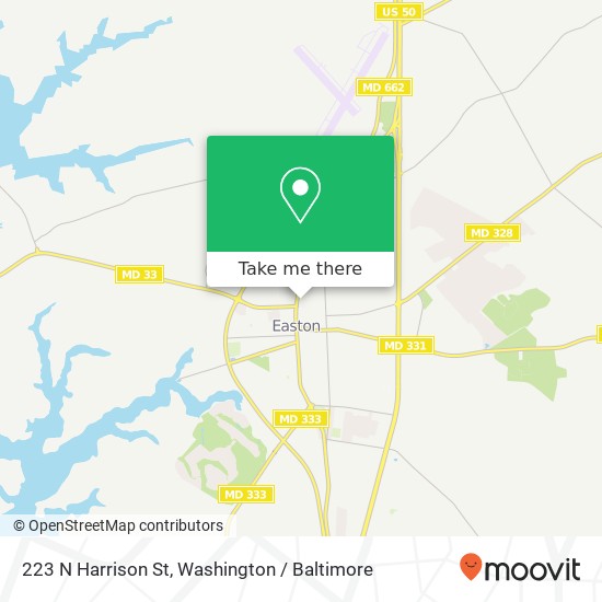Mapa de 223 N Harrison St, Easton, MD 21601