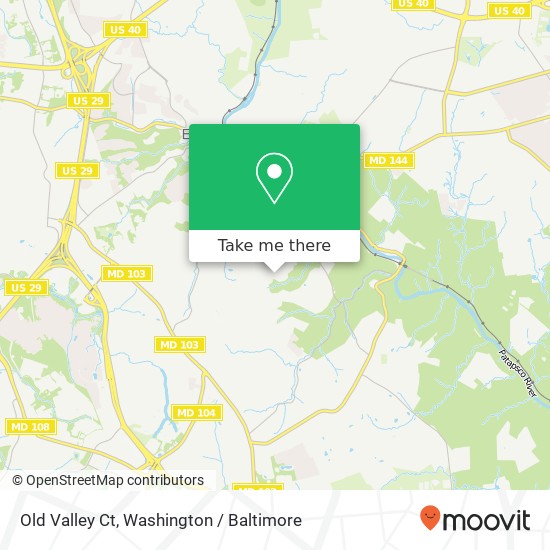 Mapa de Old Valley Ct, Ellicott City, MD 21043