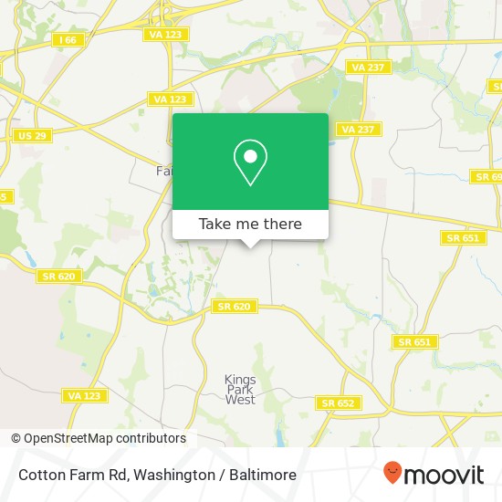 Mapa de Cotton Farm Rd, Fairfax, VA 22032