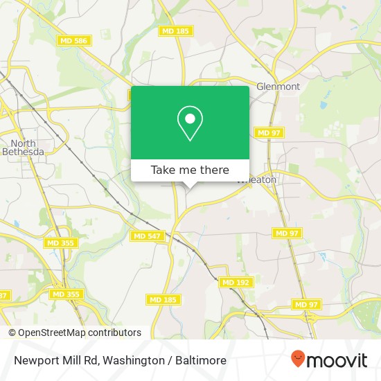 Mapa de Newport Mill Rd, Kensington, MD 20895