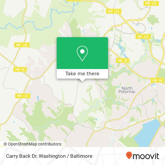 Mapa de Carry Back Dr, Gaithersburg, MD 20878