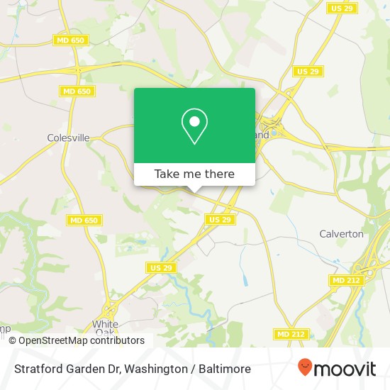 Mapa de Stratford Garden Dr, Silver Spring, MD 20904