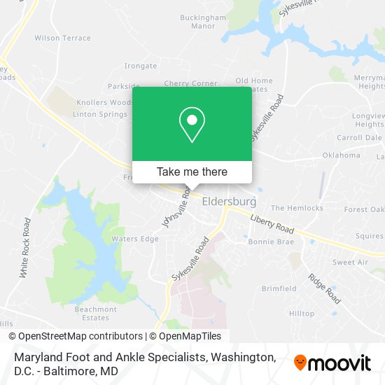 Mapa de Maryland Foot and Ankle Specialists, 1010 Liberty Rd